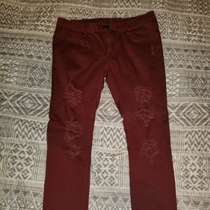 Burgundy Stretchy "jeans"